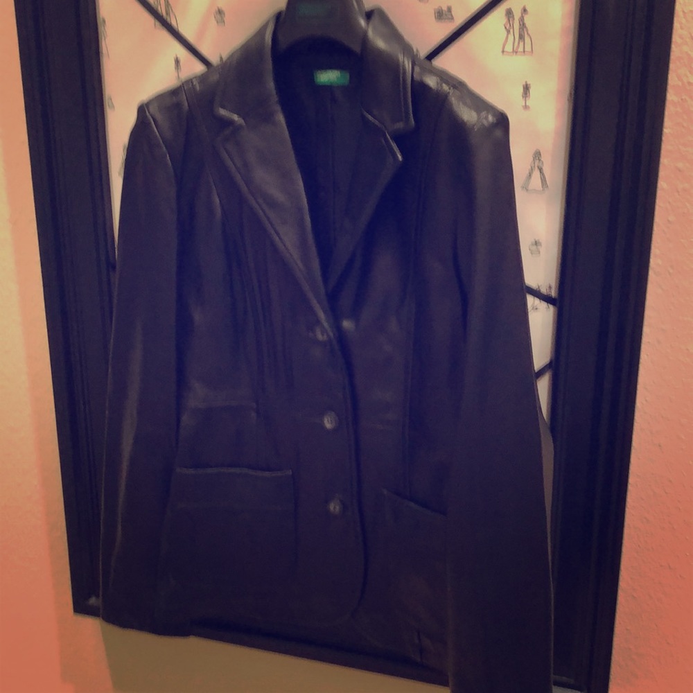 Brand new Benetton leather jacket